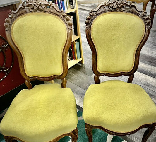 Yellow Antique Chairs - Set of 2